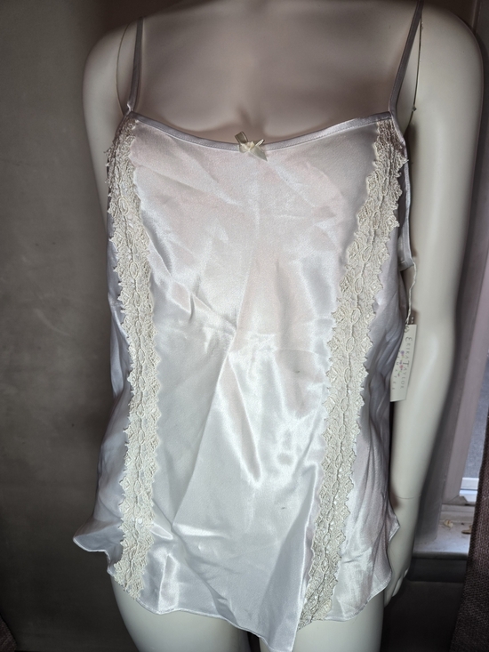 Erika Taylor Other - Ivory Satin Lace-Trim Camisole Slip